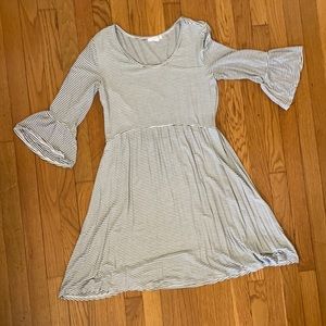 Black and white pinstriped Maurice’s dress